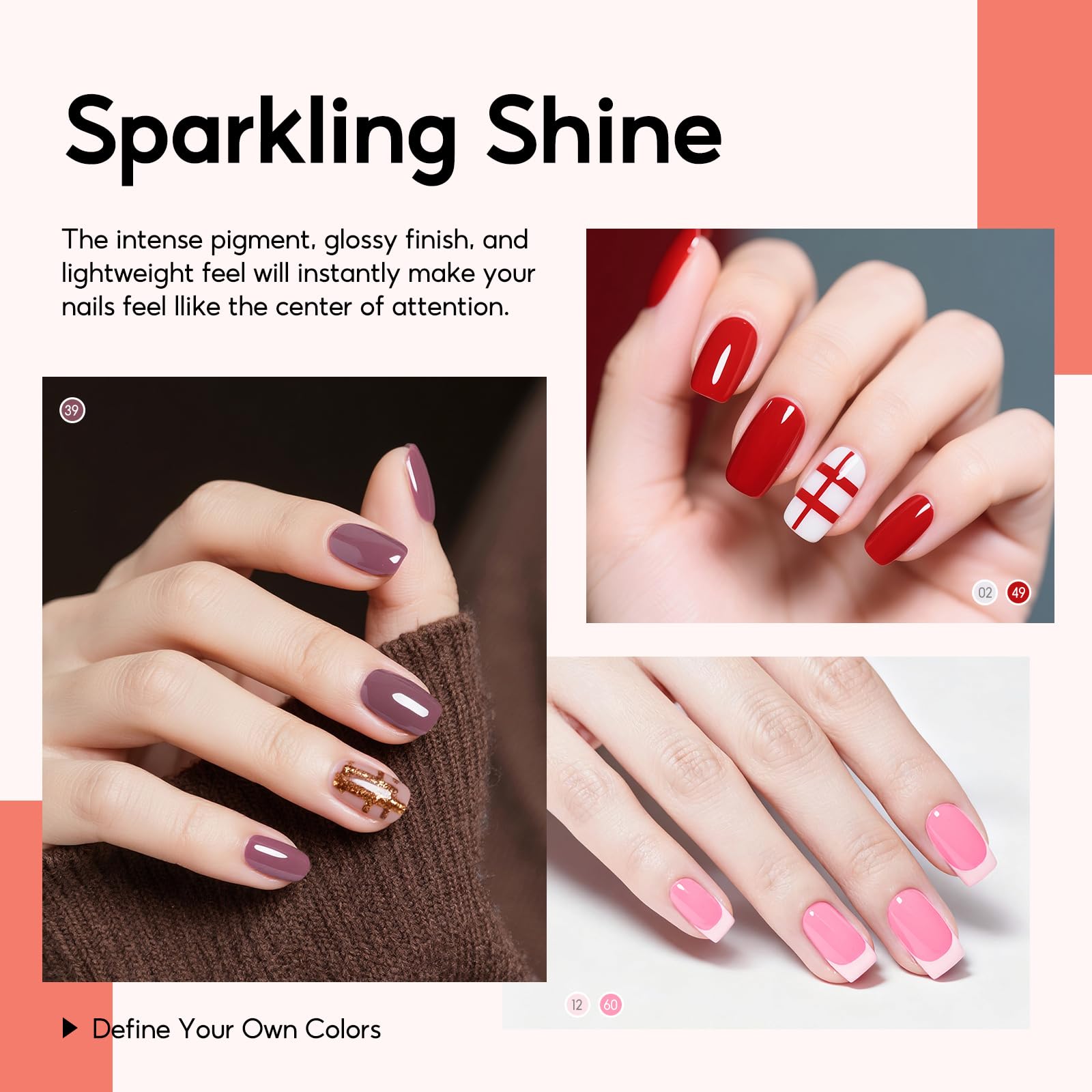 PEACECOLOR Kompletny zestaw 83 szt. żeli UV, lampa, frezarka, baza i top coat