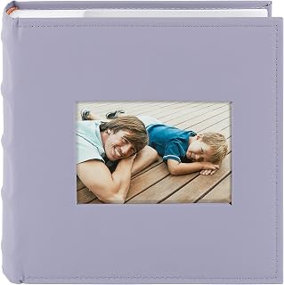 Golden State Art, Faux Leather Photo Album Hold 200 4x6 Photos with Memo Writing Space,Great for Wedding Family(DIY Cover,Color:Purple)