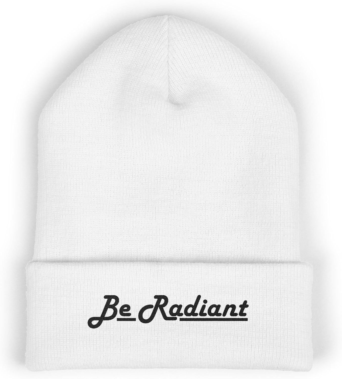 Be Radiant Classic Cuffed Beanie Hat Gift with Embroidery Message