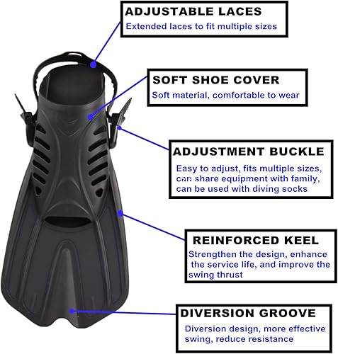 Miniatura 6 de Aqua A Dive Sports Juego de aletas de esnórquel para adultos, buceo, buceo, natación, máscaras para hombres, mujeres, adolescentes