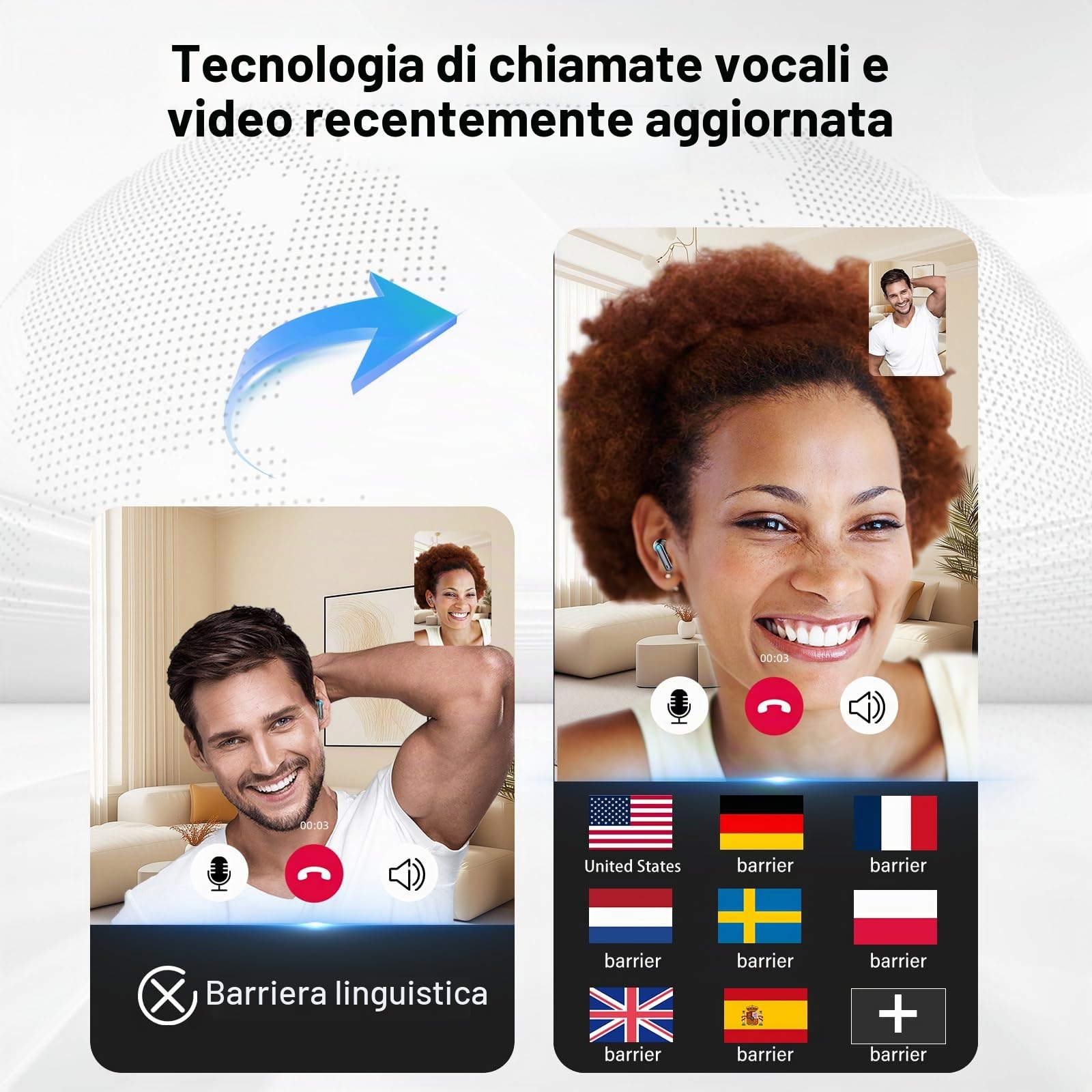 Csasan J90 Pro, Auricolari Traduttori Bluetooth 5.3, Nero