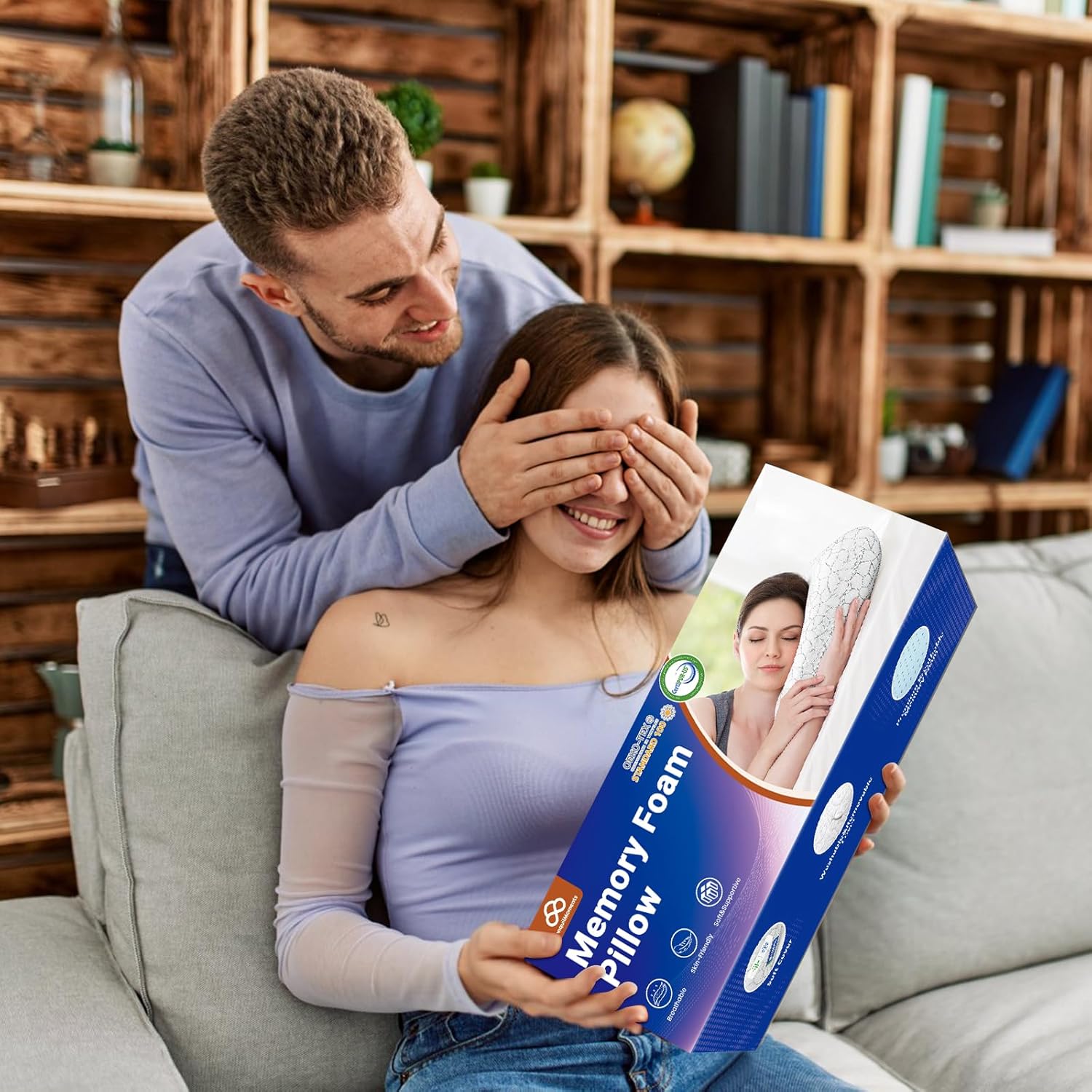 Size Queen Color White TranquilMoments Cooling Memory Foam Pillows, Cooling Bed Pillow, Bed Pillow for Side, Back and Stomach Sleepers, Neck Pillow for Sleeping with Removable and Machine Washable Cover, Queen Size (1 Pack)