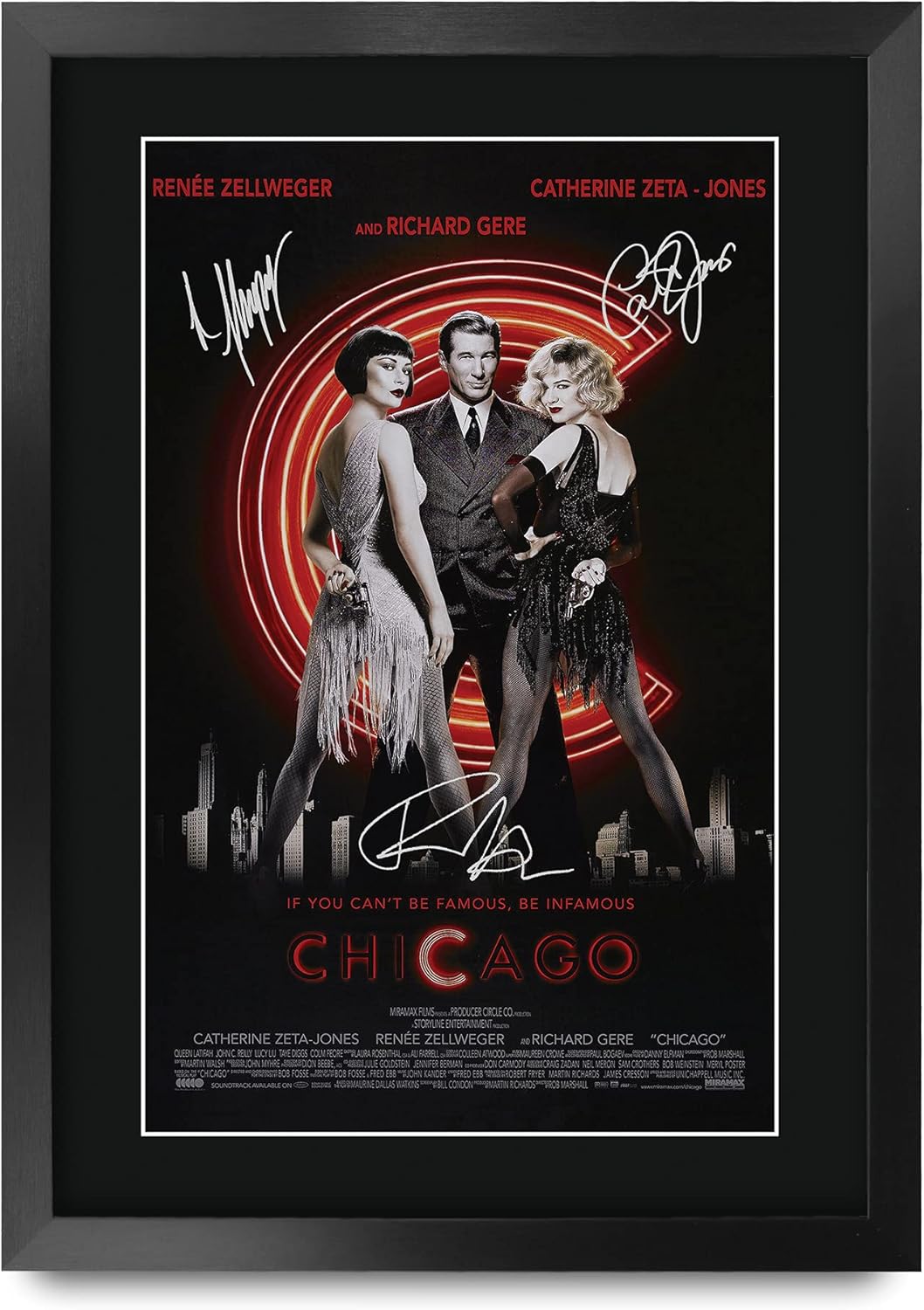 HWC Trading ACDC Rock Band Regali Stampati Autografo Firmato Immagine Per Gli Appassionati Di Memorabilia Musicali - A3 Incorniciato