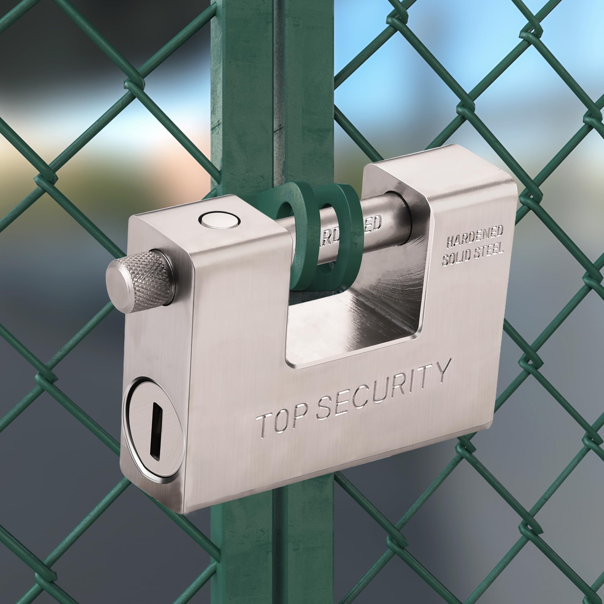 Cadenas robuste de 94 mm avec 5 clés, Cadenas Clé avec anse solide en acier trempé de 12,7 mm d'épaisseur, Cadenas à Clé de sécurité antivol résistant à la corrosion pour conteneurs d'expédition