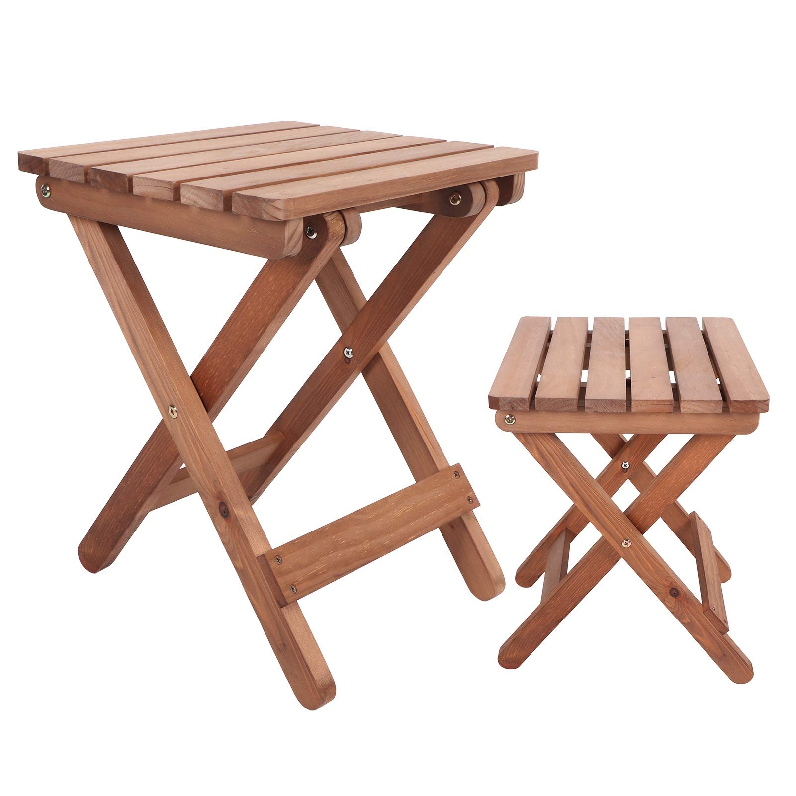 Yosoo Health Gear Taburete Plegable Taburete Bajo de Madera 36 X 44 X 36,3 Cm Silla Plegable con Diseño sin Instalación, Esquinas Redondeadas y Soporte Estable de 4 Patas para Niños, Hogar, Jardín,
