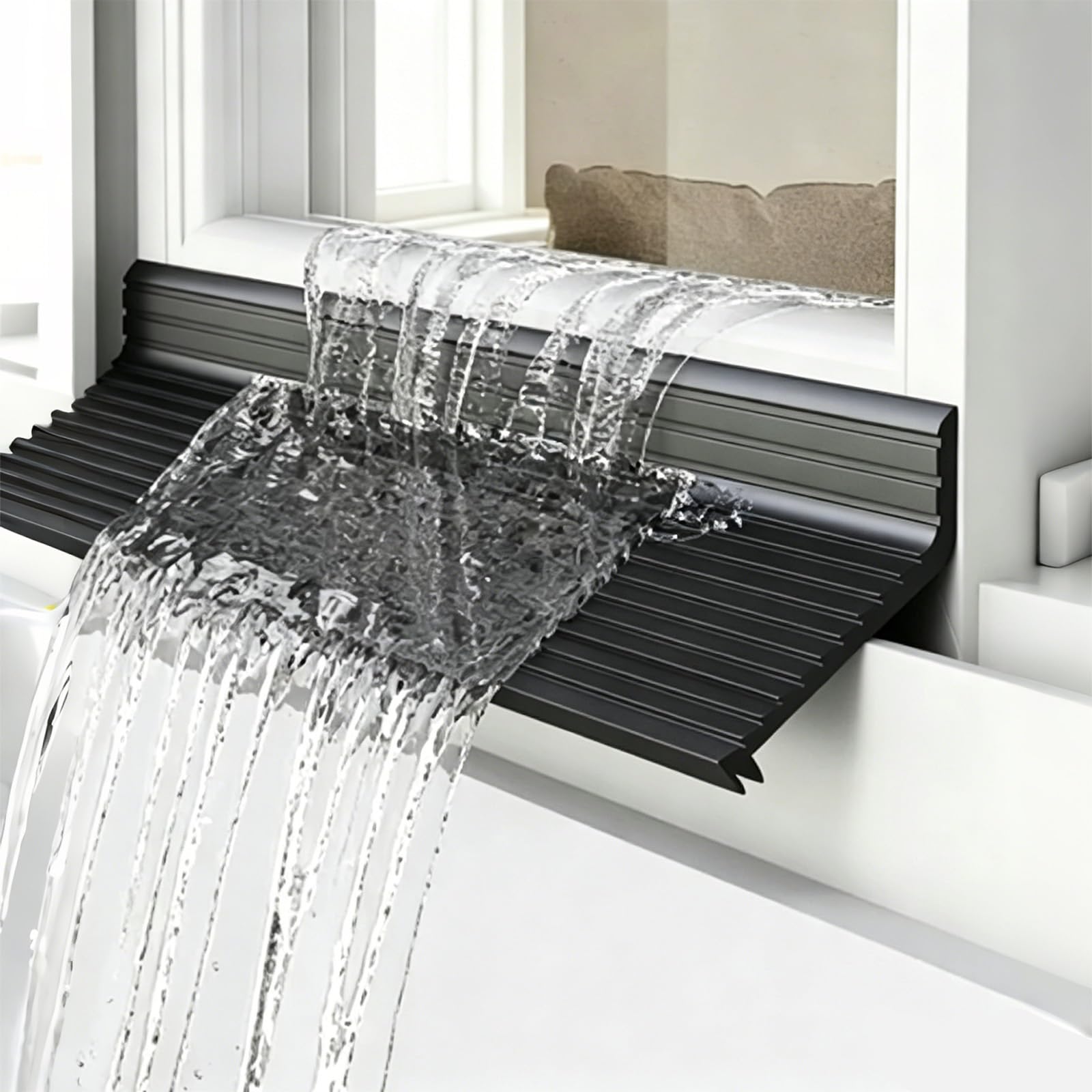 Deflector de lluvia para puerta transparente con ala de 56 mm de ancho 1