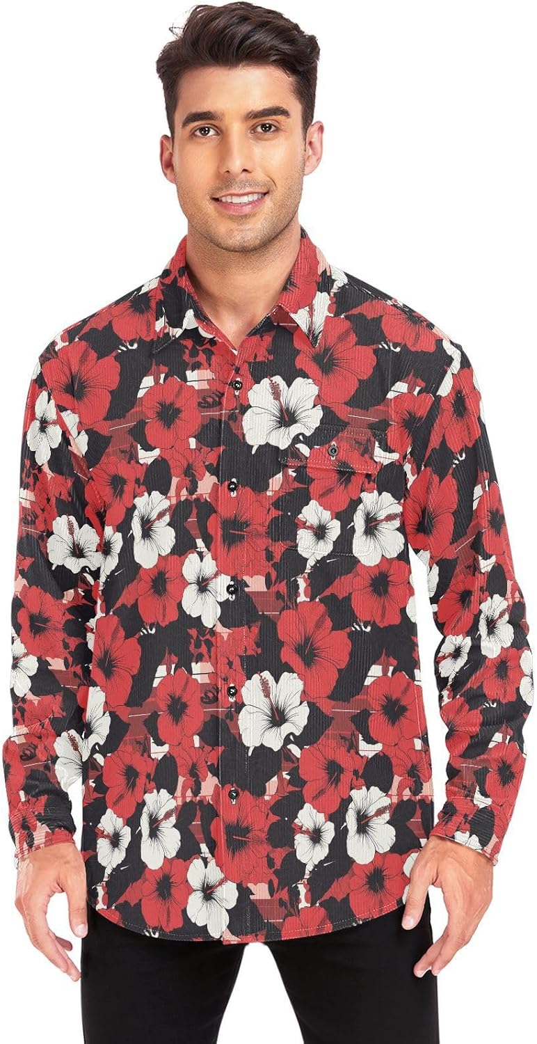 KLL Buffalo Plaid Red Black Womens Men's Regular-Fit Rugby Shirts Daily Wear Long Sleeve Blouses