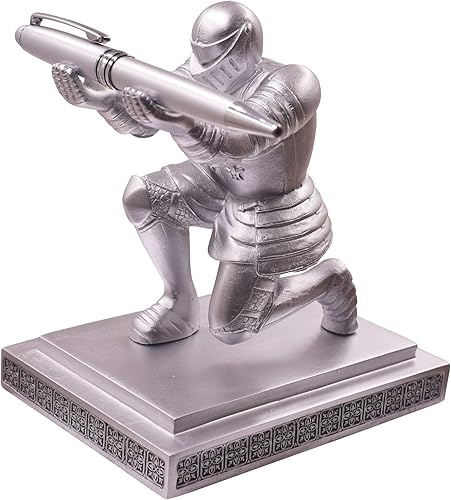 Vista 14 de Executive Knight - Soporte para bolígrafo con bolígrafo, accesorios de escritorio personalizados, decoración de oficina en casa, soporte