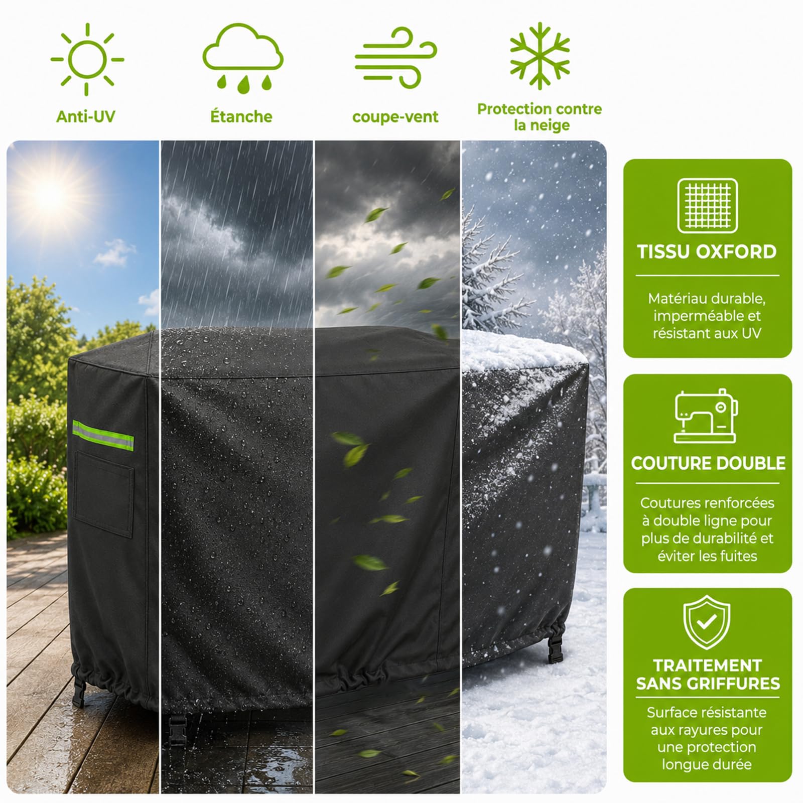 Funda para carrito Plancha, 100 x 60 x 90 cm (largo x ancho x alto), funda protectora para barbacoa, lona impermeable de poliéster con goma elástica para plancha y carrito