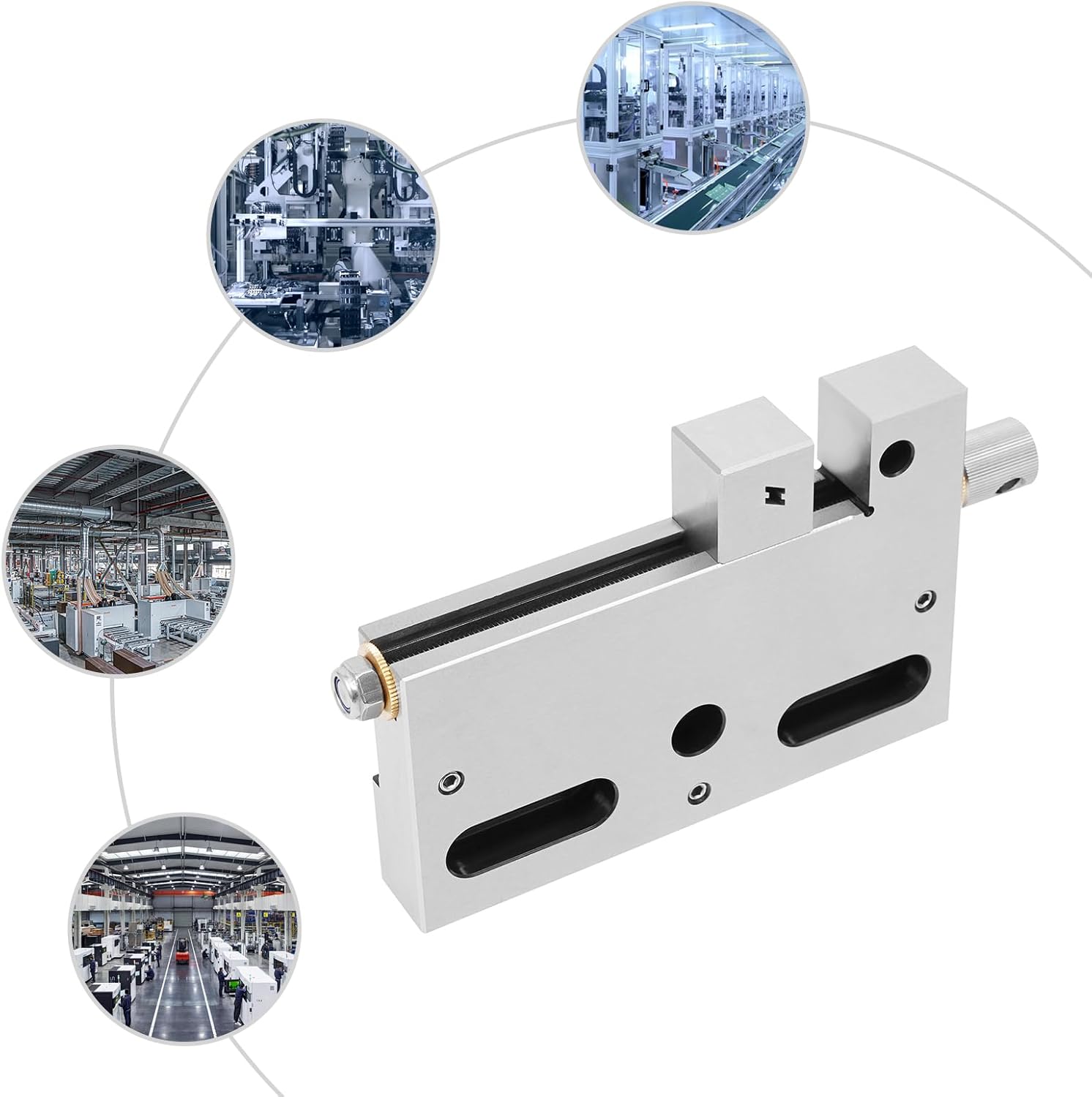 Stainless Steel Wire Cut EDM Vise, 0-3.94in Stroke Manual Screw Design Bench Vise with Pre-drilled Holes for Manual EDM Wire Cutting and Wire Cutting Machines for Holding Small Workpieces
