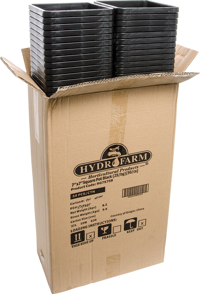 Sunpack 7"x7" Square Pot, Black 9" Tall (Pallet of 50) - Image 4