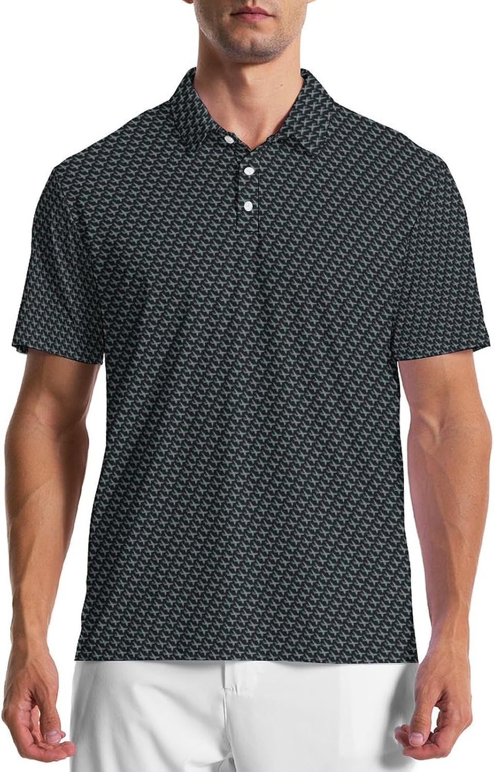 Party Mens Golf Shirt Print Short Sleeve Moisture Wicking Funny Sport Performance Polo Shirts for Men