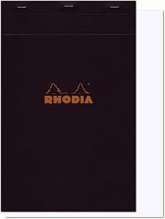 Rhodia Staplebound Notepads - Blank 80 Sheets - 8 1/4 x 12 1/2 in. - Black Cover