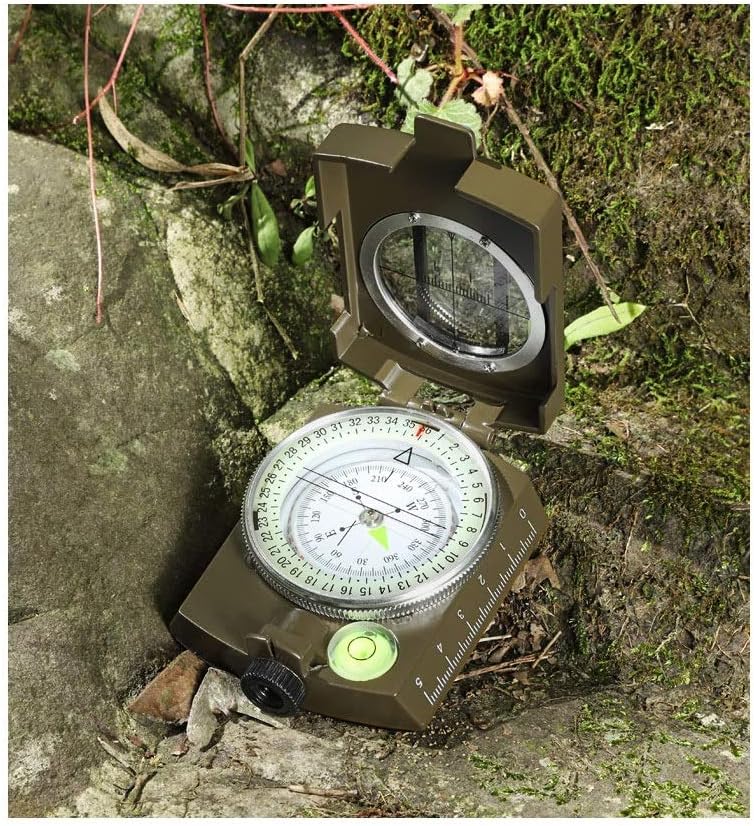 Metal, Glass Compass Survival Hiking Outdoor Camping Equipment Geological Compass Compact