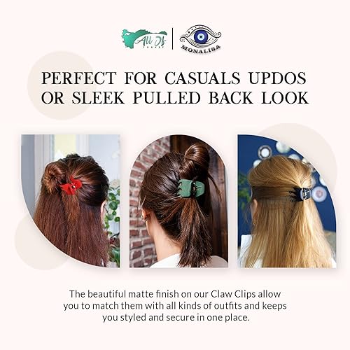 Miniatura 6 de Paquete de pinzas para el cabello  Pinzas antideslizantes de 1 pulgada y 1.5 pulgadas para cabello de mujer  Pinzas de pelo de sujeción fuerte para