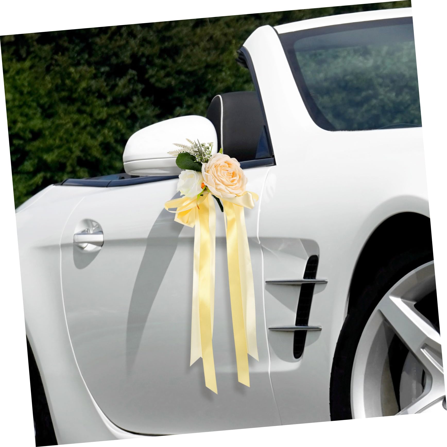 8stücke Hochzeitsauto Dekoration Kunstblumen Für Rückspiegel Lifelike Blumenornament Für Hochzeitsfahrzeuge Elegante Und Realistische Auto Accessoires Immer Frisch Und