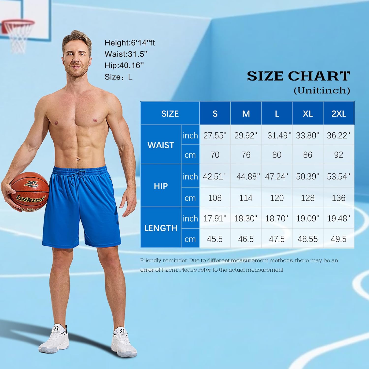 Cimic 5 Pack Mens Athletic Shorts Quick Dry Gym Running Workout Basketball Shorts for Men with Zippered Pockets - Image 7