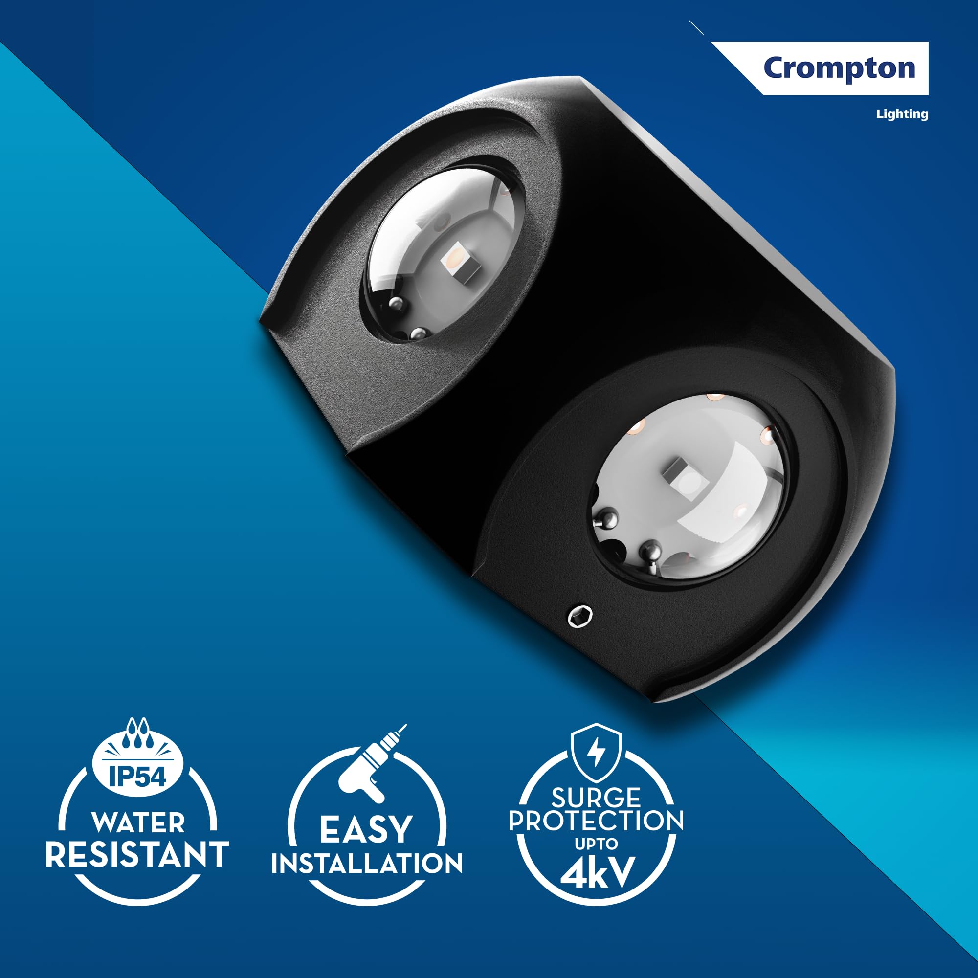 Crompton 4 Way Wall Lamp - Outdoor LED Light -4