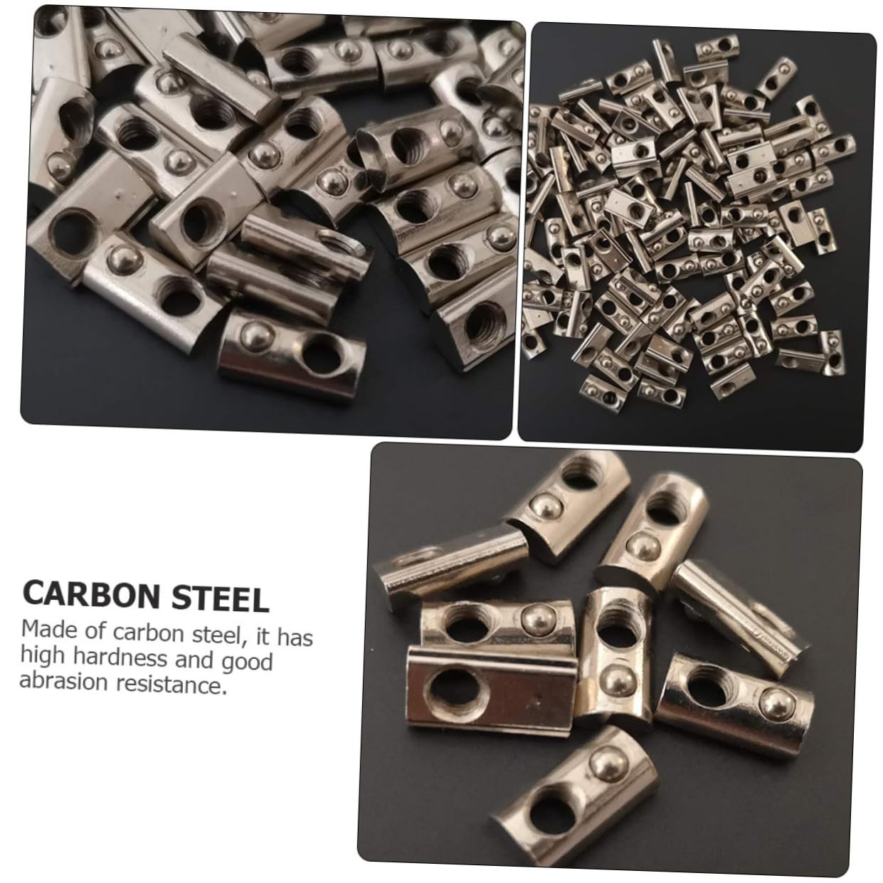 100pcs Carbon Steel T Nut for Aluminum Profile Elastic Nut with Spring Ball High Hardness Easy Installation for Printers and Extrusion Projects