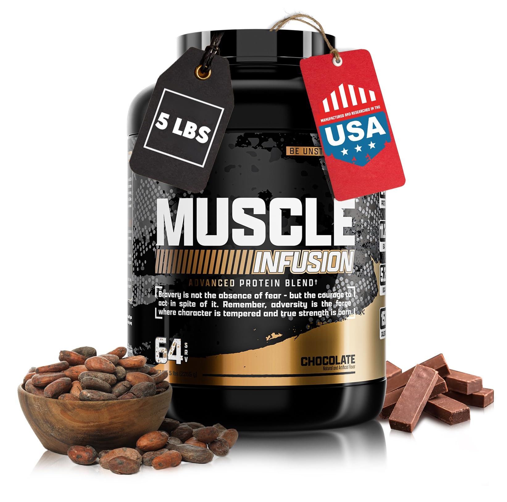 Nutrex Research, Chocolate Whey Protein Powder | 5 Ib Tub of Isolate Protein | w/EAA & Hi BCAA for Muscle Gain | Muscle Builder for Men & Women | Sports Nutrition | Delicious Taste and Texture