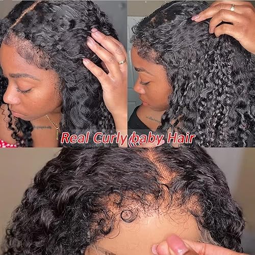 Miniatura 6 de Quinlux Wigs Peluca de cabello rizado rizado con encaje frontal de 13 x 6 HD, cabello humano con encaje frontal de alta definición, natural HD,