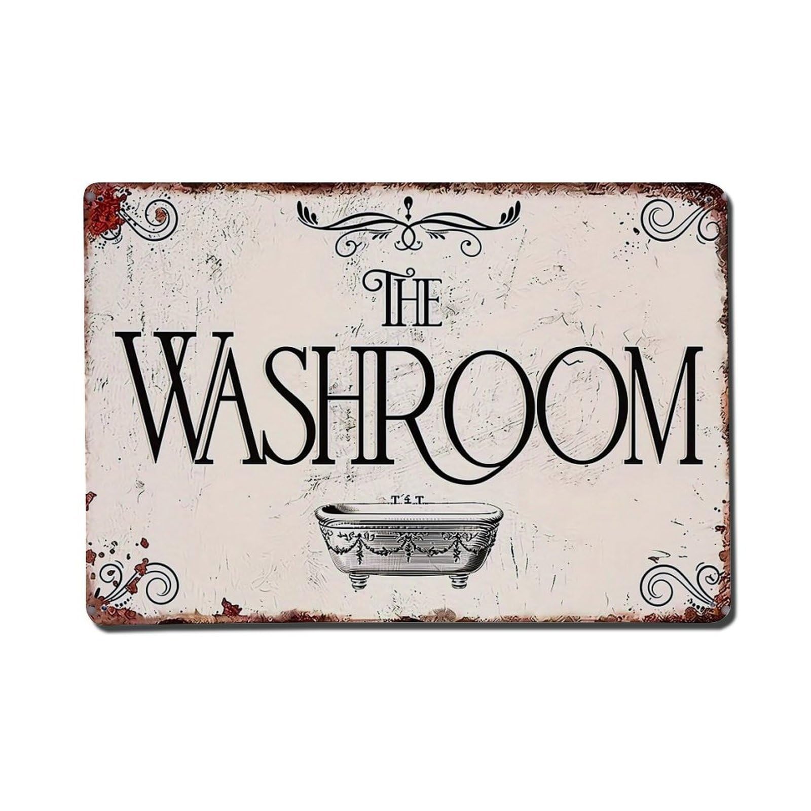 Vintage Washroom Sign Pattern Tin Sign Metal Poster Vintage Metal Signs for Home Man Cave Bar Cafe Kitchen laundry room Wall Decorations Gift 8x12Inch