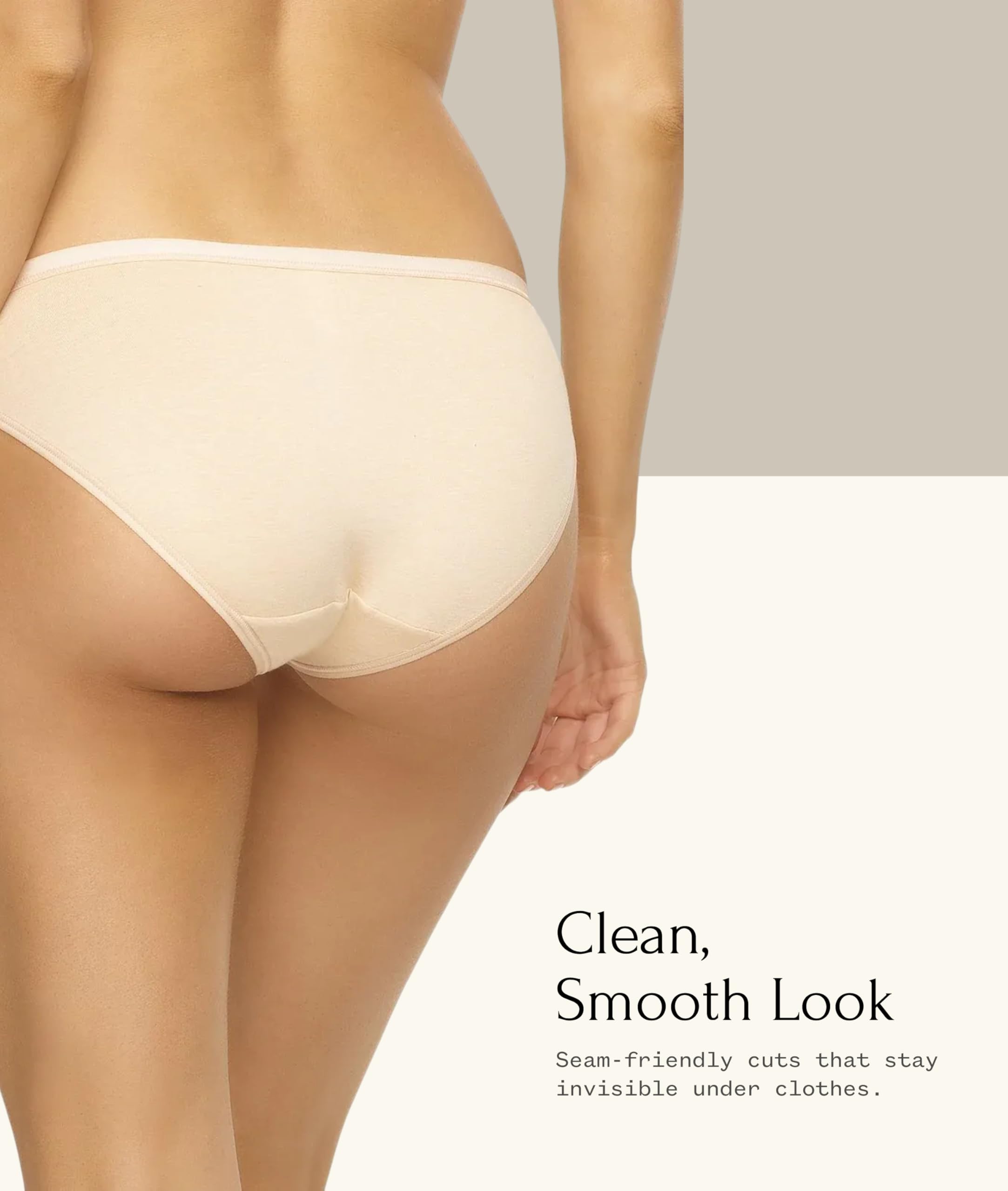 Bikini elástico de algodón orgánico, paquete de 6