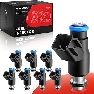 A Plus Auto Flex Fuel Injectors, 12613411GM Compatible with Chevy GMC Cadillac-4.8L 5.3L 6.0L Flex Engine-Tahoe Silverado Avalanche Express 2010-2014, Yukon Sierra 1500 2010-2013, Set of 8, 4 Holes