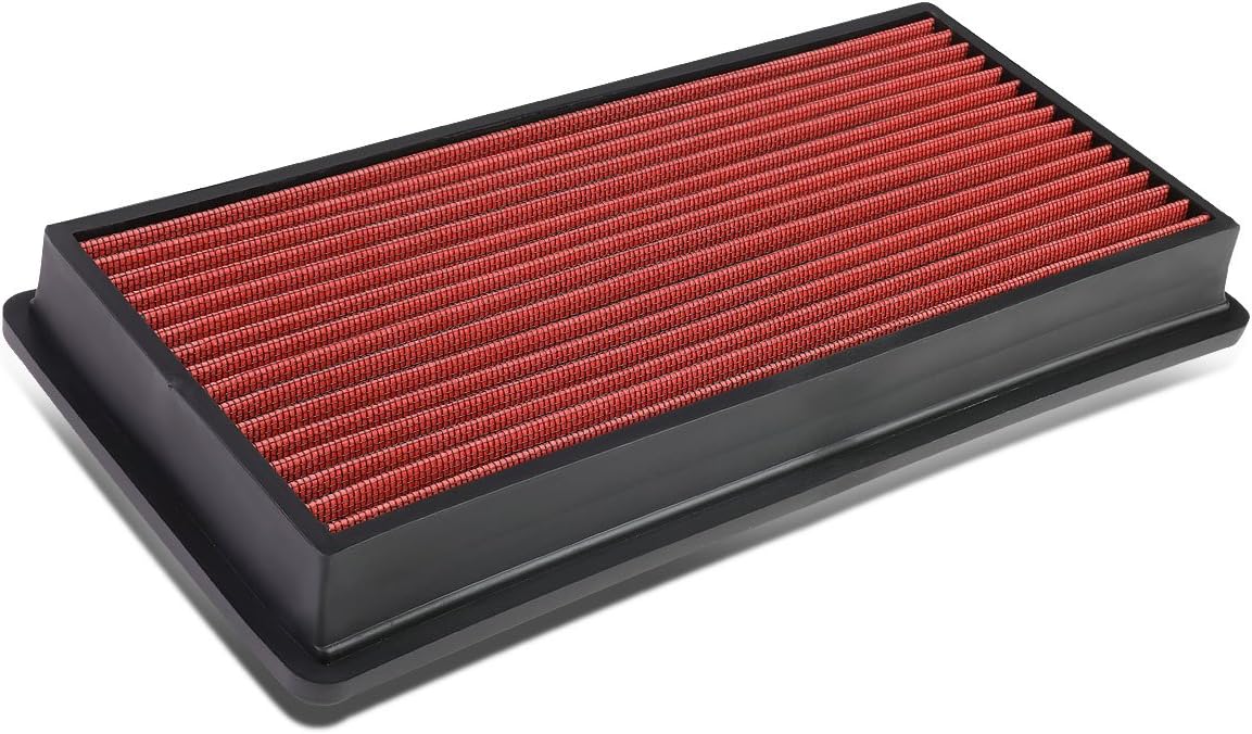 Auto Dynasty High Flow Engine Air Panel Filter Drop-in Reusable & Washable Compatible with Jeep Cherokee Commanche 2.5L 4.0L 1987-1995 53004383 (Red)