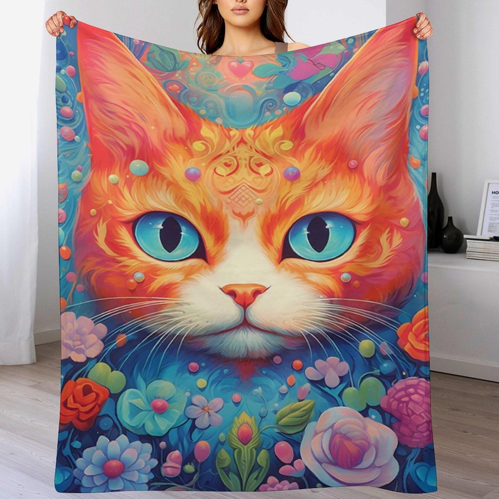 Couverture de lit flannel douce tigre idéale pour vos soirées cocooning au salon