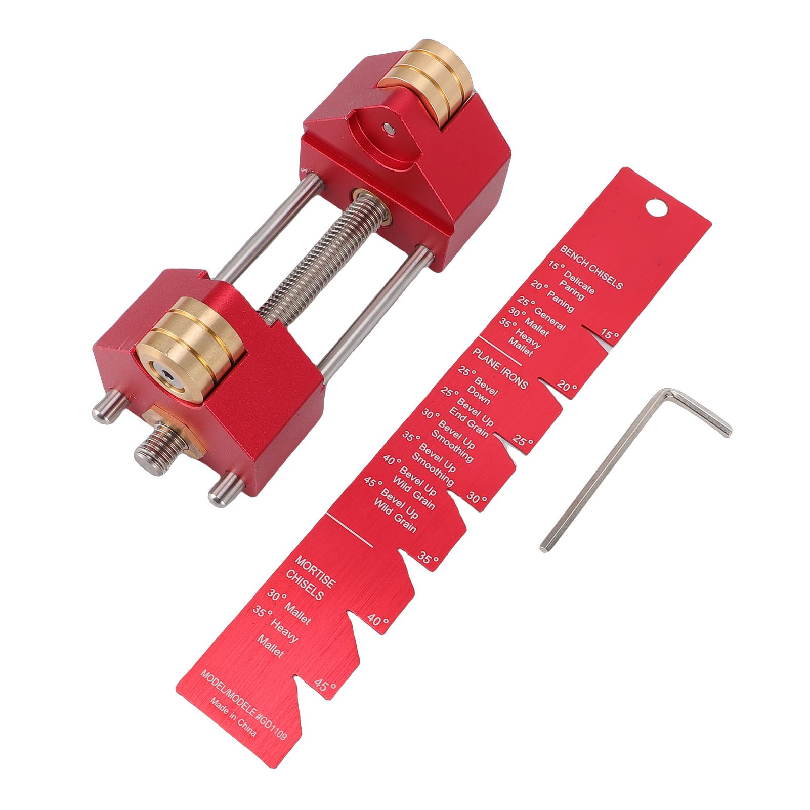 YWBL-WH Plantilla de Afilado de Cinceles, Herramienta Ajustable de Aleación de Aluminio para Carpinteros Profesionales con de Guía de Precisión para Cuchillas de 0,1 a 3,3 Pulgadas