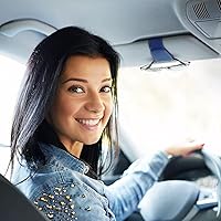 Vista 7 de KanSmart Soporte para lentes de sol para visera de automóvil, clip magnético de cuero, soporte para lentes, camión, accesorios interiores de Azul