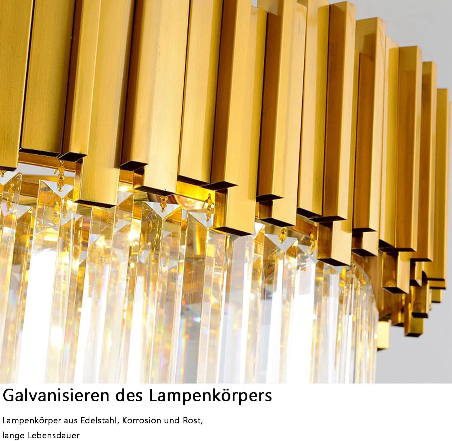 AHXIAOZN Modern Kronleuchter Kristall Leuchte,Kristall Deckenleuchte gold,9xE14 Lichter für Esszimmer, Küche, Wohnzimmer, Schlafzimmer, Flur, Café,Bar