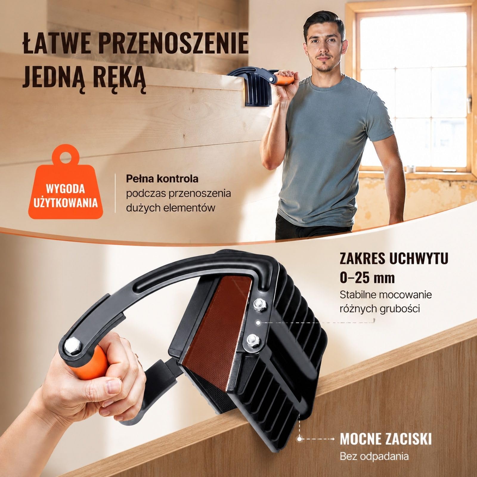 2 sztuki nośników do paneli ze sklejki i płyt gipsowych, ręczne narzędzie do przenoszenia płyt