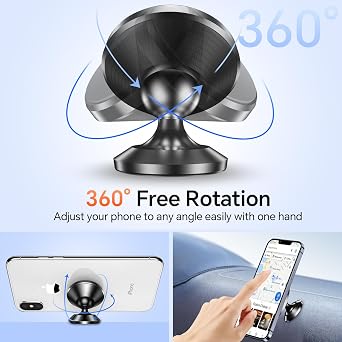 2-Pack Magnetic Phone Holder for Car DashboardStrong MagnetiPhone Magnetic Phone Mount for Car Phone Holder 4 Metal PlateCell Phone Holders for Your Car Mount for iPhone 17 Pro Max Air 16 15
