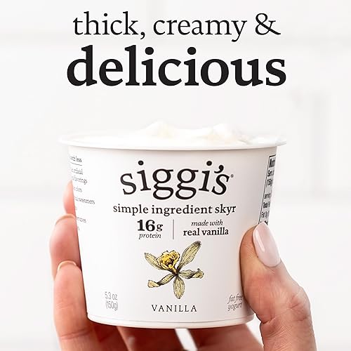 Vista 6 de siggi’s® Icelandic Strained Nonfat Yogurt, Vanilla, 5.3 oz. Single Serve Cup – Thick, Protein-Rich Yogurt