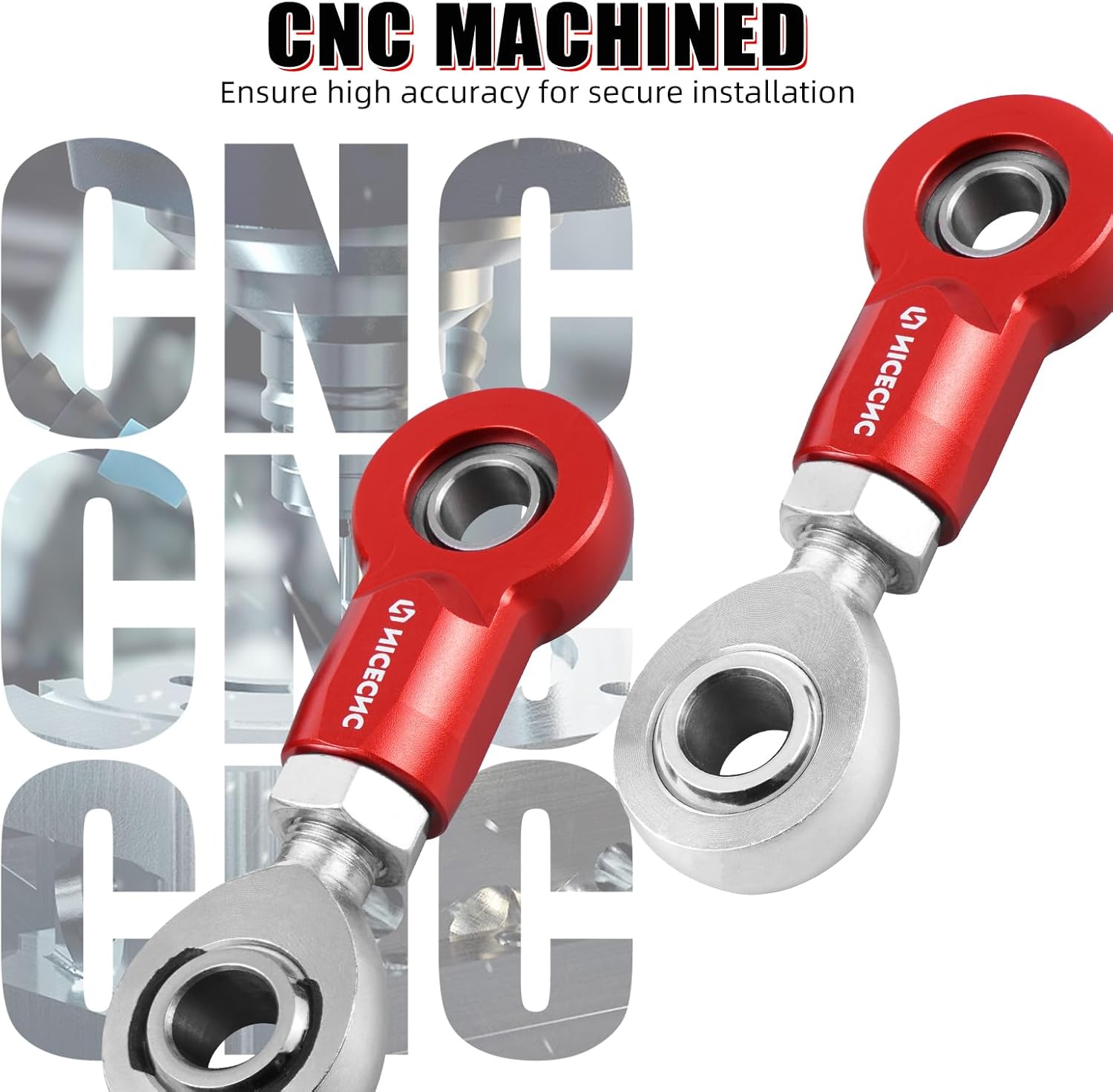 NICECNC Front Sway Bar End Link Kit Compatible with Can Am Maverick X3 900 HO DPS 2018, X3 Max R Turbo DPS 2017-2018, X3 Max R XDS/XRS Turbo DPS 2017-2018, See Fitments, Red