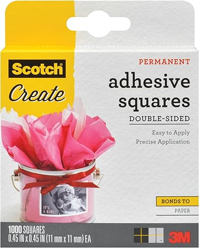 Miniatura 3 de Scotch Cuadrados adhesivos, 0.45 x 0.45 pulgadas, 1000 unidades, excelentes para todas las manualidades de papel (009-1000-CFT) (paquete de 2)