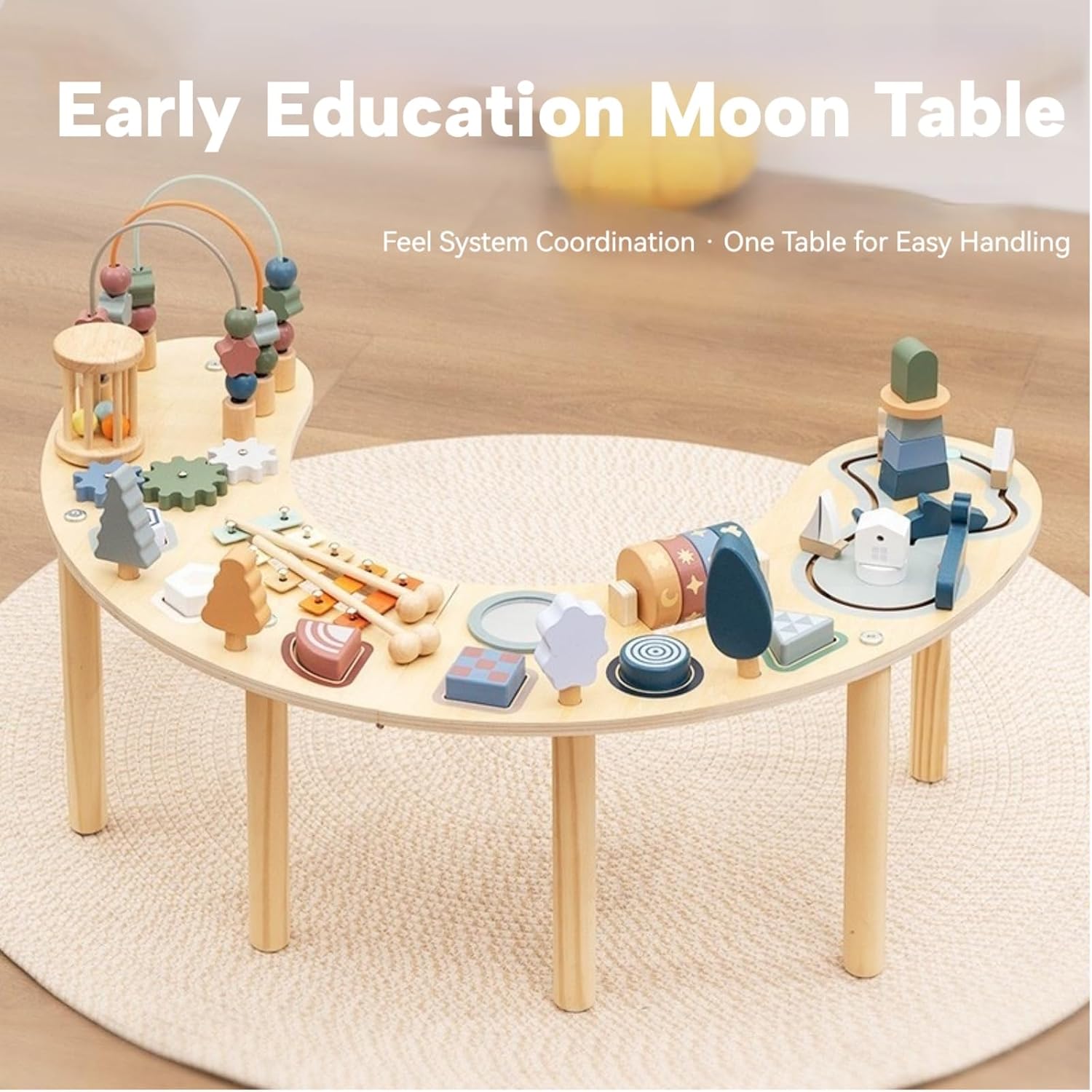 Montessori Activity Table for 1-3 Year Old | Large Size Busy Board & Sensory Toys | Learning Activity Center for Baby for 1 Year Old Boy or Girl