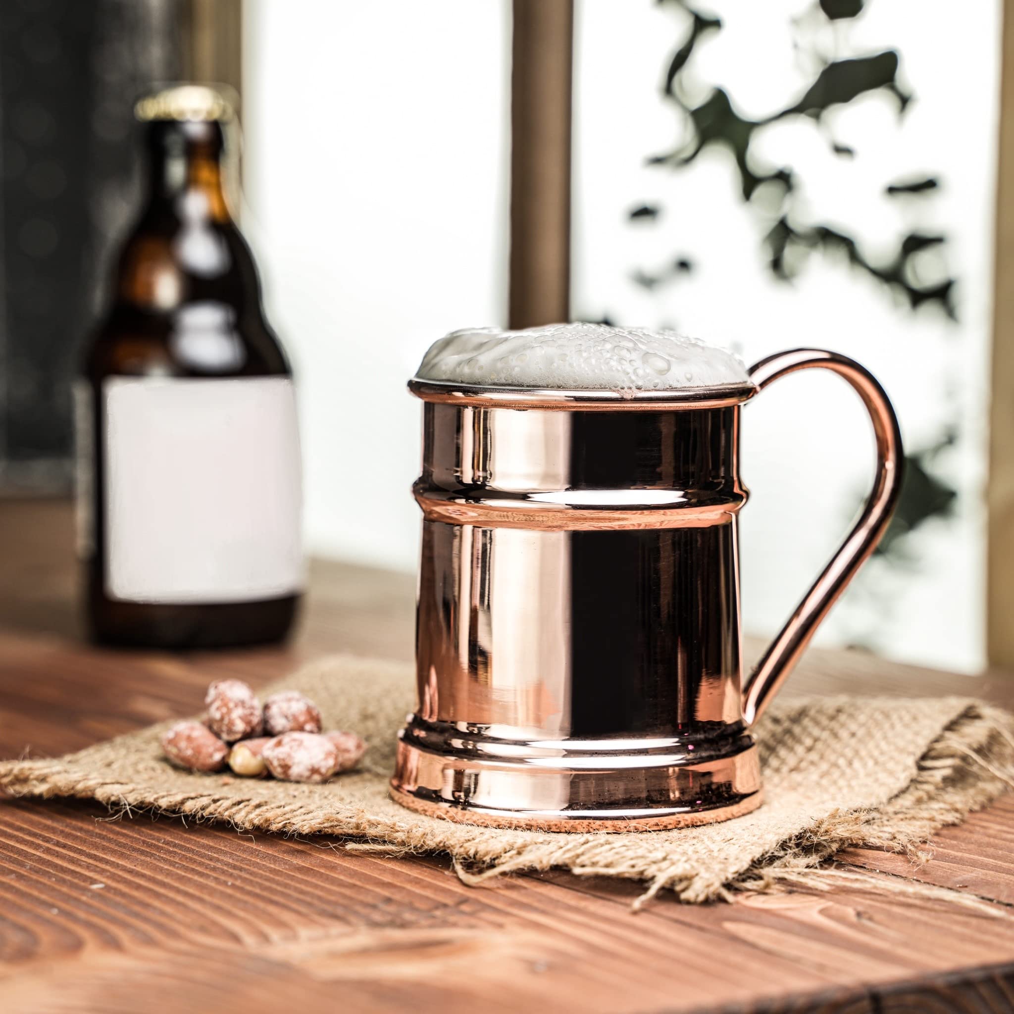 Hakart Handmade 17 OZ Moscow Mule, Beer Mug, Copper Beer Stein, Pure Copper Stein for Beverages