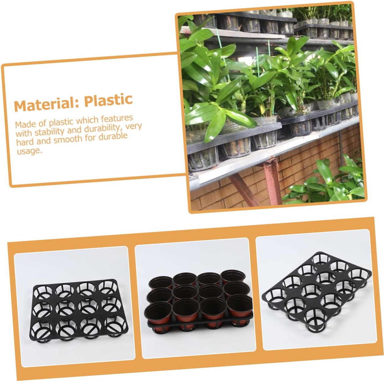 MERRYHAPY 5pcs Round Hole Plant Germination Tray Racks for Nursery Flower Pot Holders for Optimal Plant Growth and Sprouting Environment