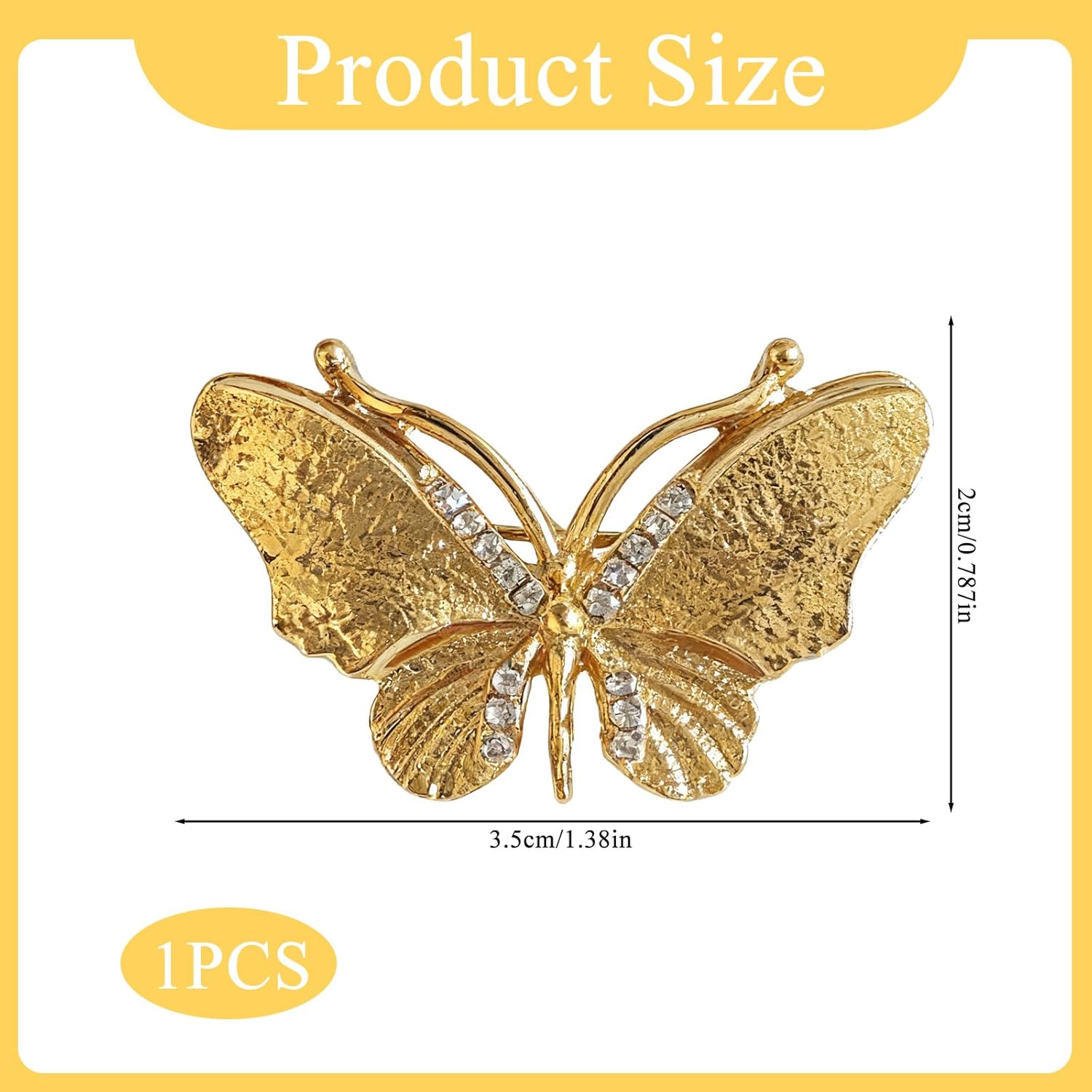 Gold Butterfly Broochs Pin for Women,Small Elegant Butterfly Brooch for Lapel,Christmas Party Stylish Dress Hat Bags Pin Accessories - Image 2
