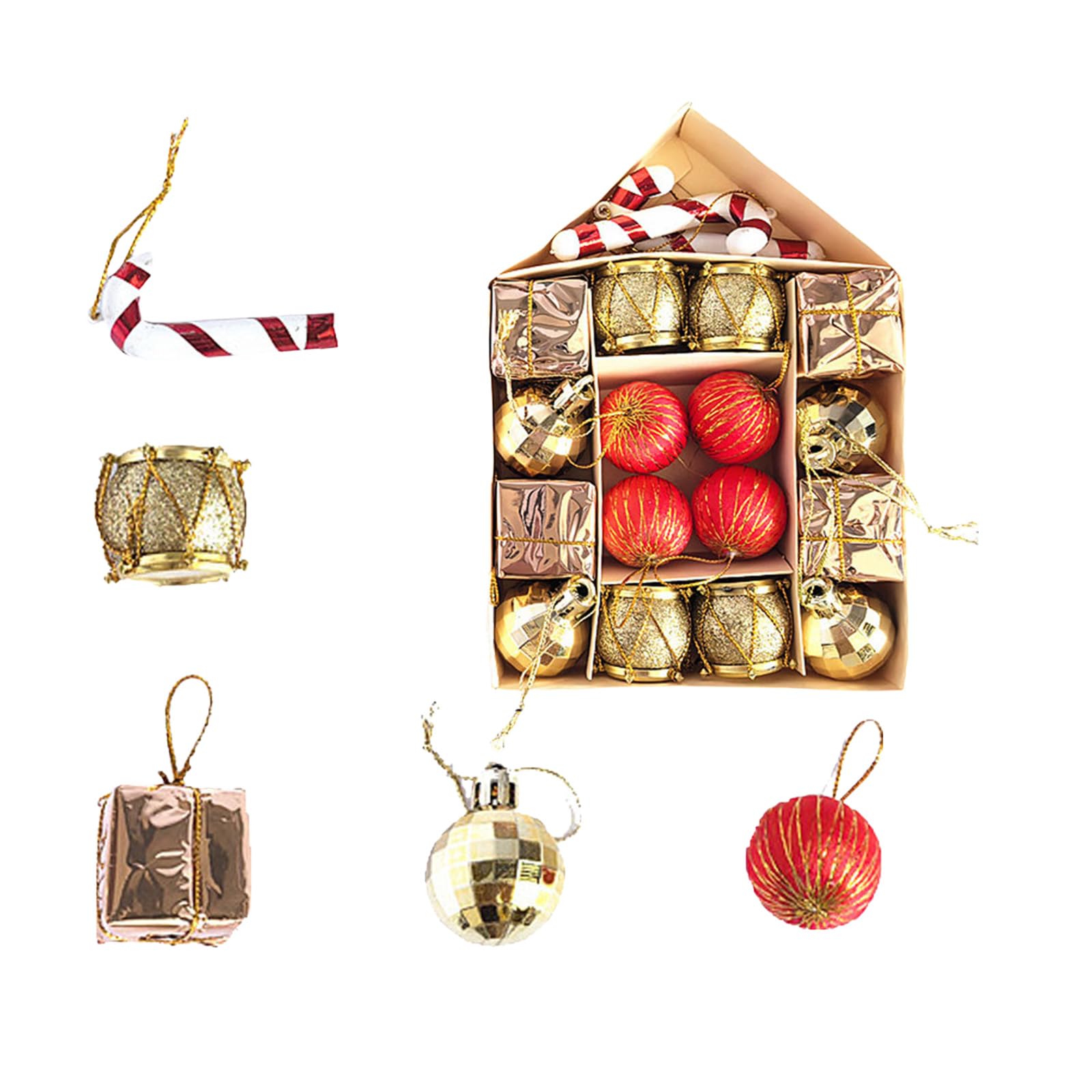 20PCS Multiple Purpose Christmas Ornamentation Permanent Decorative Suspended Globes for Blanket Doorway Worktop Christmas Ornamentation Variety Pack