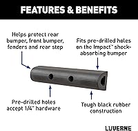 Vista 3 de LUVERNE 2090615 Protector de Parachoques de Goma Universal de 10 Pulgadas Tira Protectora Muelle de Carga Almohadilla de Guardabarros Trasero Tope