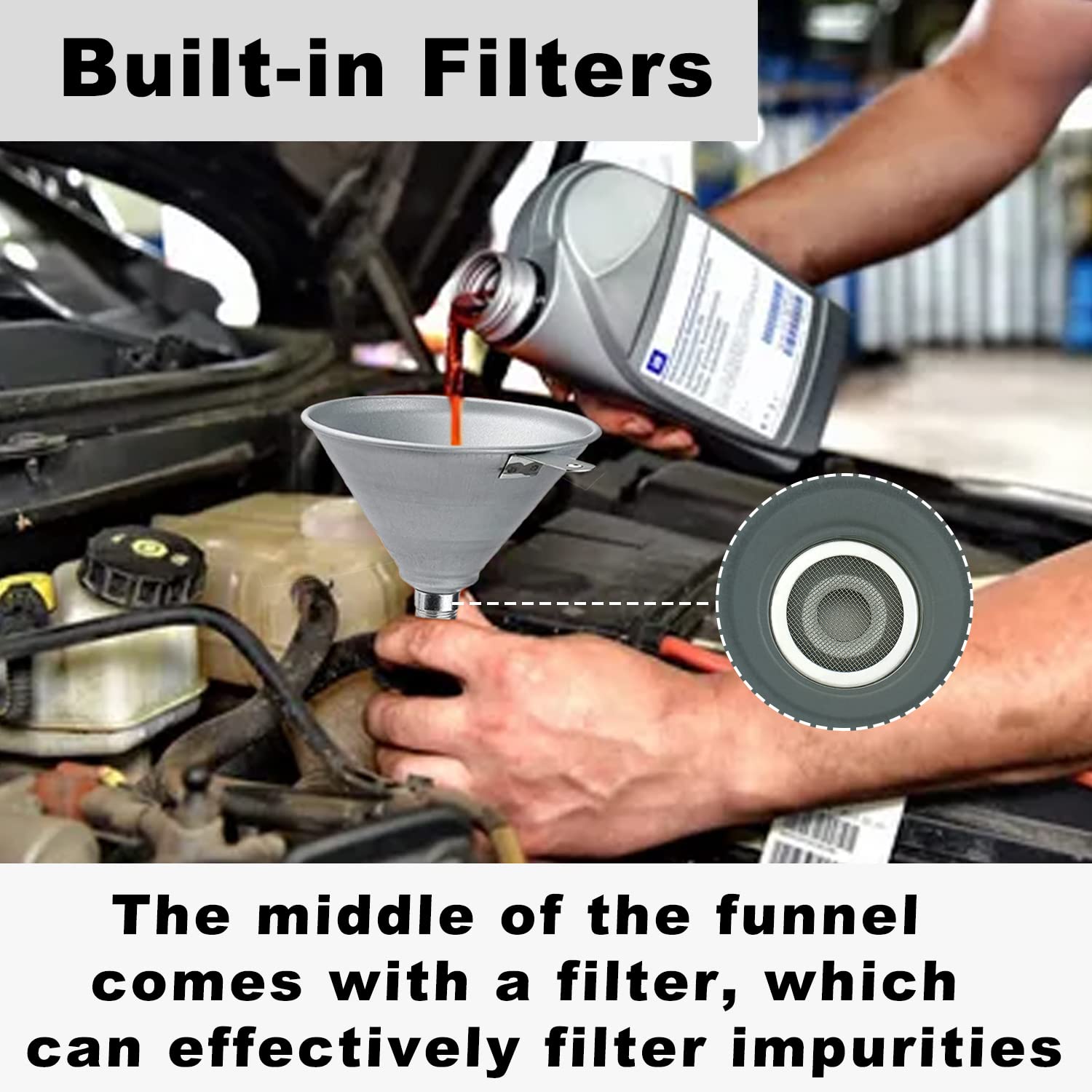 ROADGIVE Automotive Steel Bendable Universal Spout Funnel With Filter and 23.6