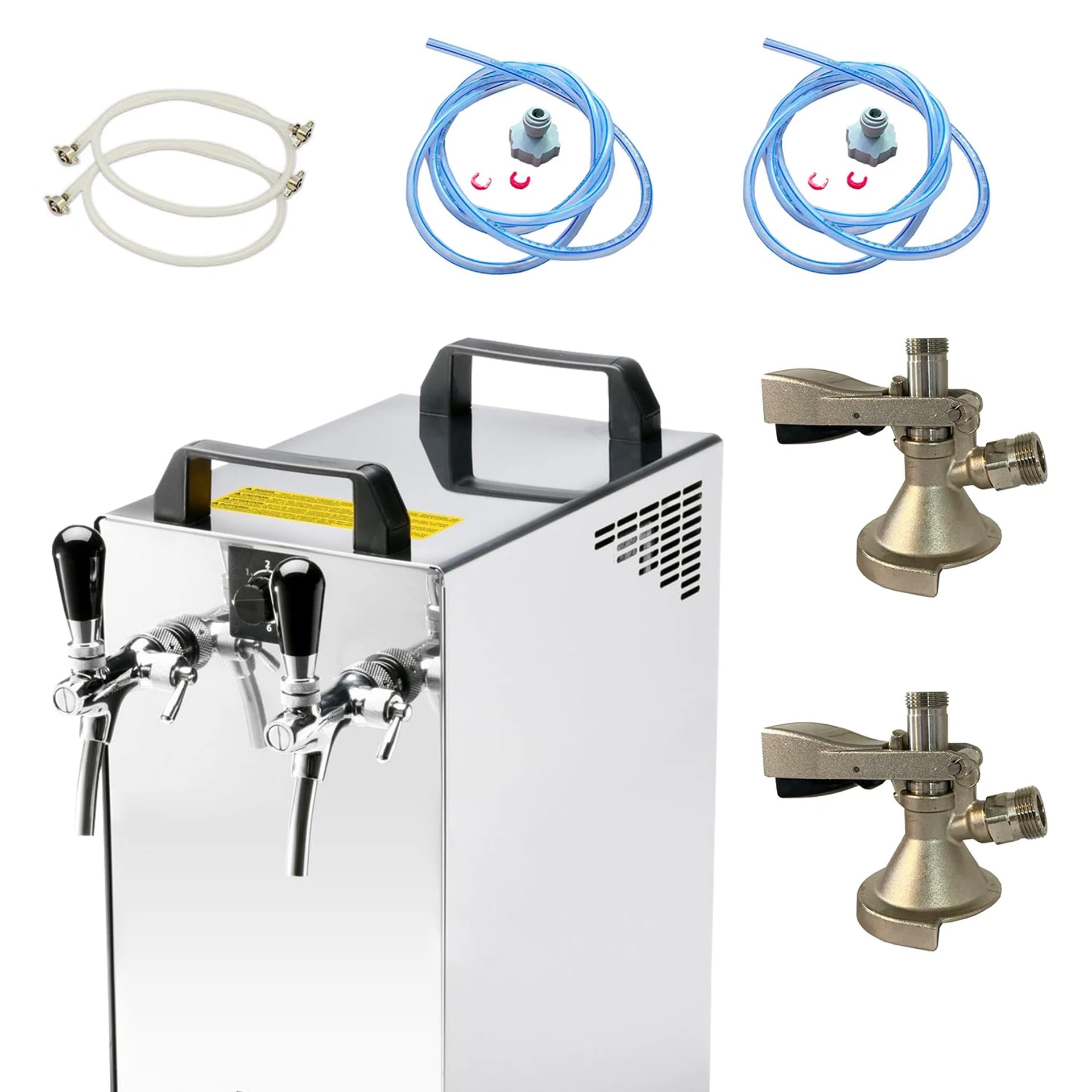 Kit completo sistema de dispensación de cerveza, contactador 40/K 2 líneas, enfriamiento seco, acero inoxidable, 50 l/h, bomba de membrana Green Line, keg tipo D, keg 2 tipo A