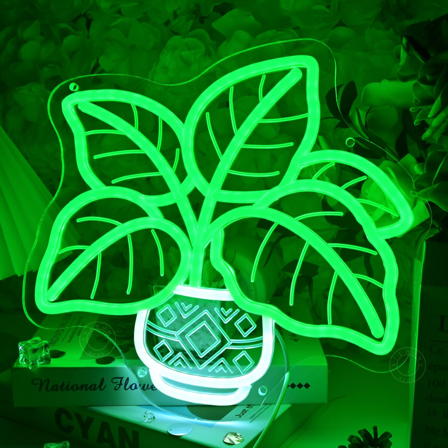 SYLHOME LED-Neonlicht-Schild, Pflanzen, Schlafzimmer, Büro, Gewächshaus