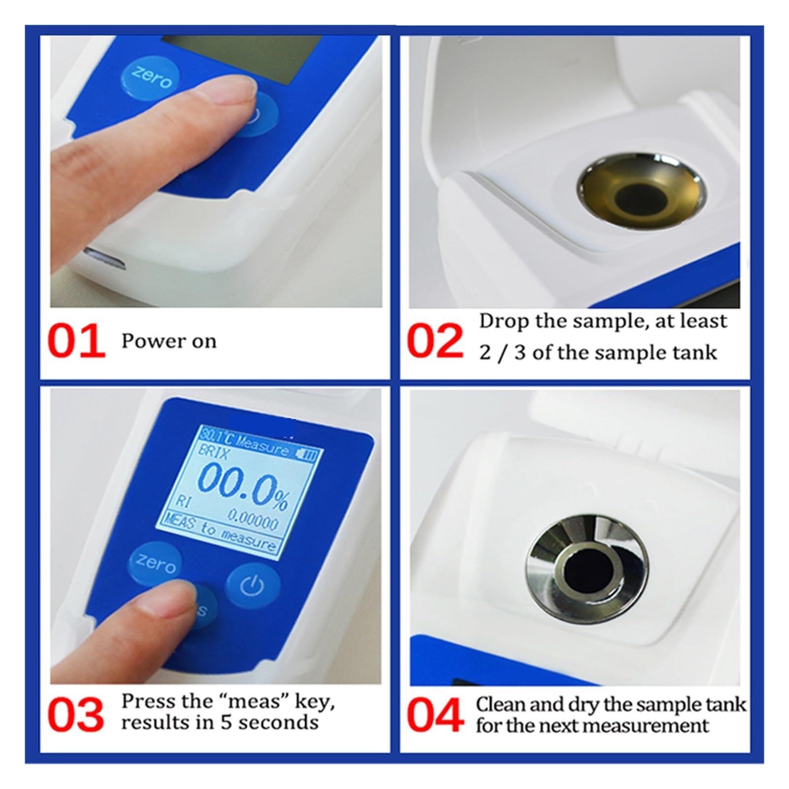 Refractómetro Brix, refractómetro medidor Brix, Refractómetro Digital 0-32%, Medidor De Prueba, Zumo De Fruta, Bebidas, Contenido De Azúcar, Instrumento De Medición, Medidor De Azúcar para medir el c
