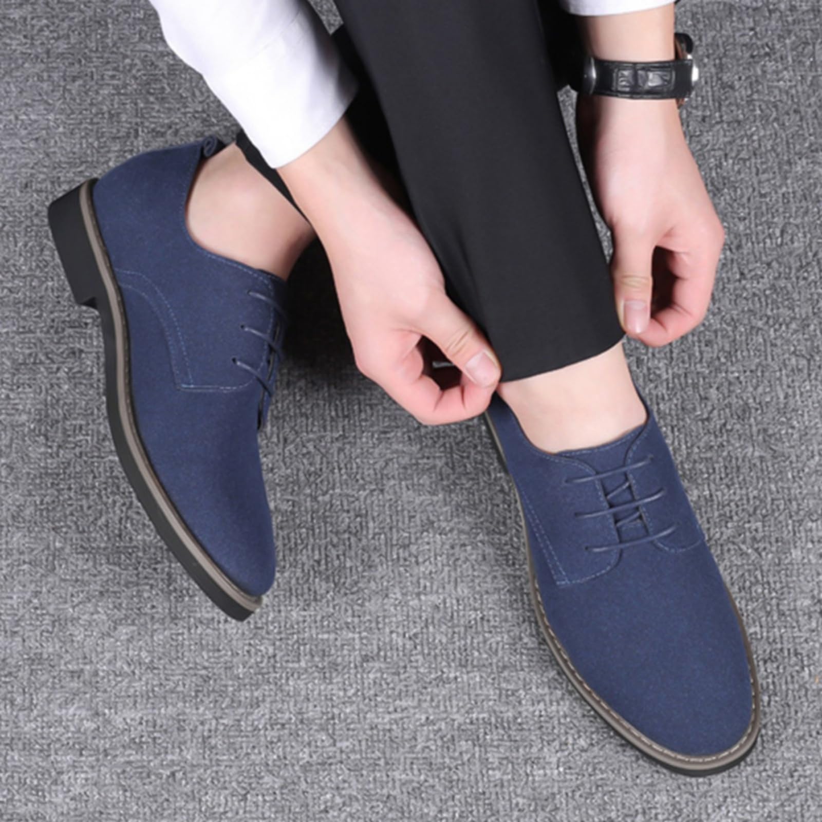 Hixingo Chaussures Habillées Oxford en Cuir pour Homme, Chaussures Ville Homme 39-48 EU Derby Masculin Basse Business en Cuir Confortable Antidérapantes pour Mariage, Officiel