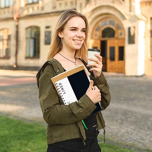 Miniatura 6 de Cuaderno rayado en espiral de 8.5 x 5.7 pulgadas, paquete de 4 cuadernos rayados A5 de 0.276 in, cuaderno de tapa dura con rayas universitarias, 120